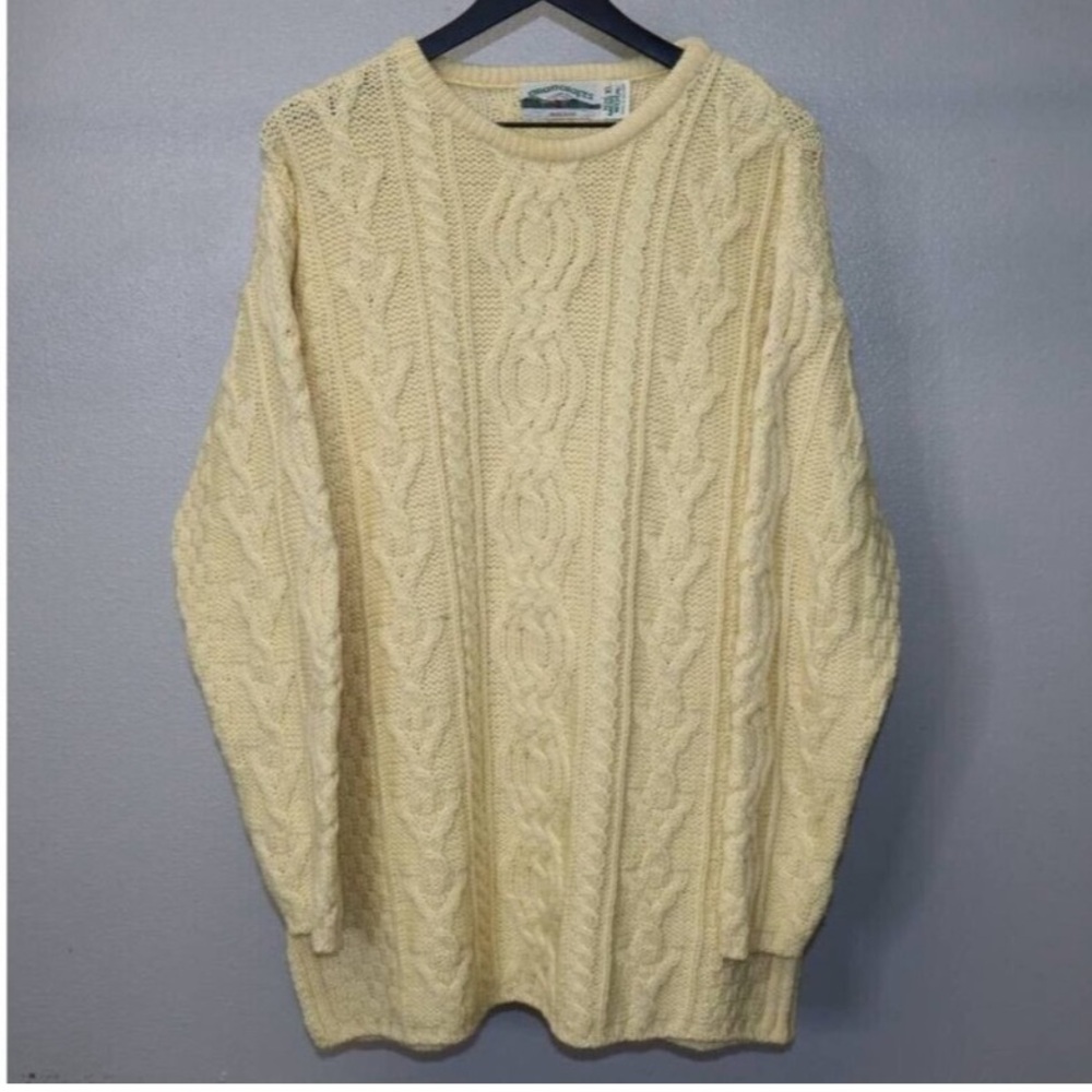 Aran Crafts Cream Cable Knit Sweater